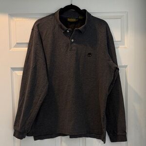 Timberland Weathergear Charcoal Long Sleeved quarter button-up L